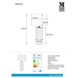 Proud bordlampe hvid H65