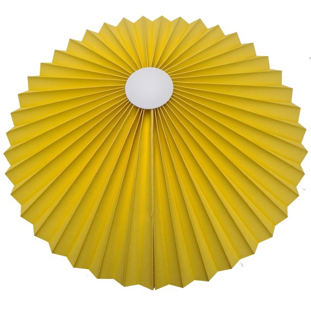 Rosette plisse gul til loft 65 med ledning