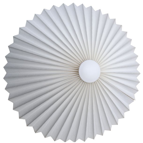 Rosette plisse hvid hr til loft 65 med ledning