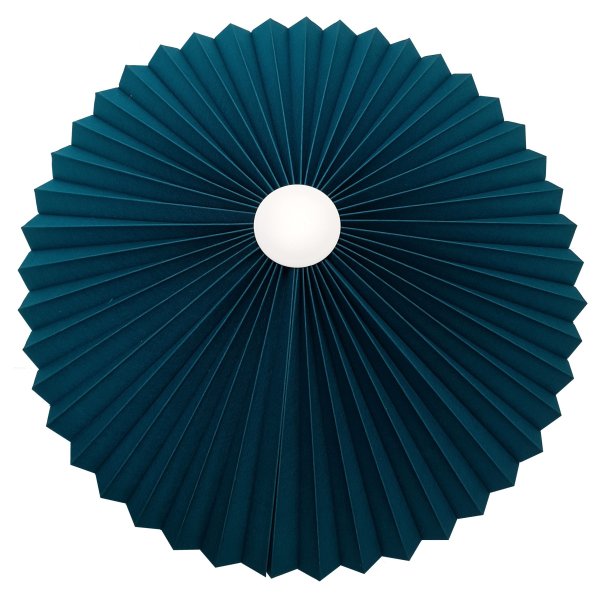 Rosette plisse mrk petrol til loft 45 med ledning