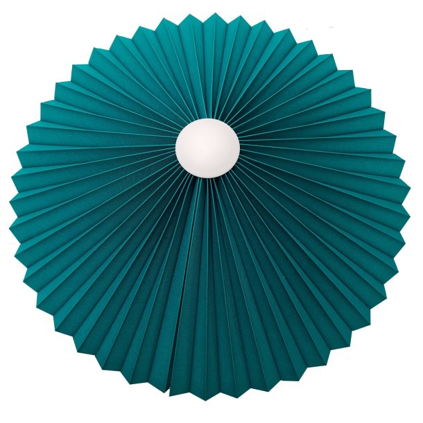 Rosette plisse petrol til loft 55 med ledning