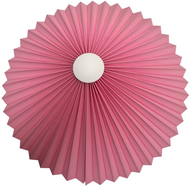 Rosette plisse pink til loft 65 med ledning