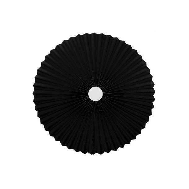 Rosette plisse sort bomuld til loft 40 med ledning