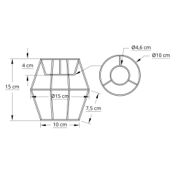 Satelit stativ 10x15x15 L-E27 r H15