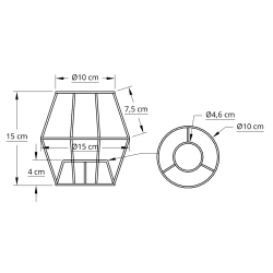 Satelit stativ 10x15x15 T-E27 r H15