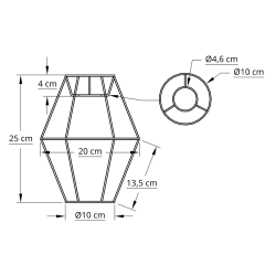 Satelit stativ 10x20x25 L-E27 hvid H25