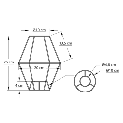 Satelit stativ 10x20x25 T-E27 hvid H25.