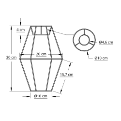 Satelit stativ 10x20x30 L-E27 r H30