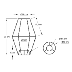 Satelit stativ 10x20x30 T-E27 hvid H30