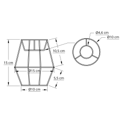 Ufo stativ 10x15x15 L-E27 r H15.