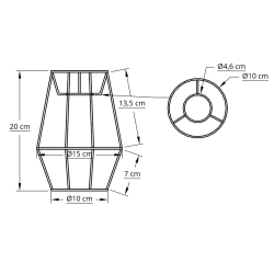 Ufo stativ 10x15x20 L-E27 hvid H20.