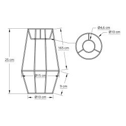 Ufo stativ 10x15x25 L-E27 hvid H25